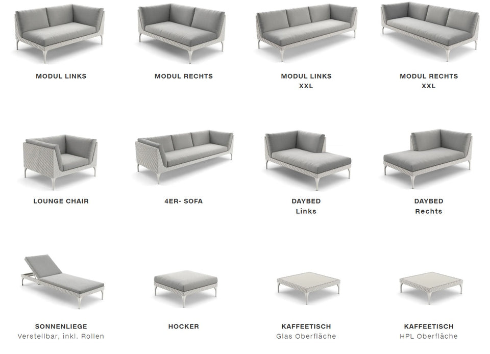 Gartensofa Loungesystem DEDON Mu Outdoorsofa